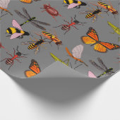 COOL INSECT GRAY MATTE Wrapping Paper Cadeaupapier (Hoek)