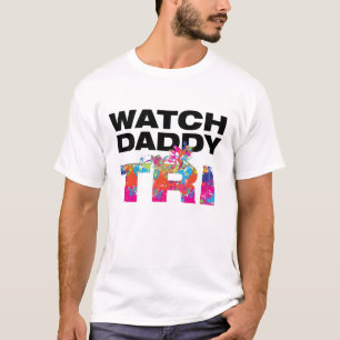 Cool Inspirerende Triatlon Sport Kleurspatten T-shirt
