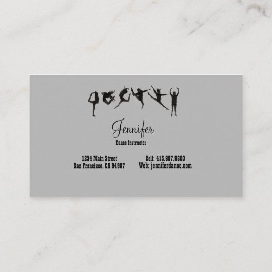 Cool instructeur de danse Carte de visite (Dos)