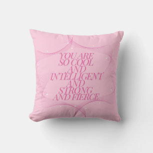 Cool, Intelligent, Sterk, Fel, Baas Meisje, Roze Kussen