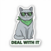 Cool Irish Cat With Sunglasses Swag St Patrick  Sticker (Voorkant)