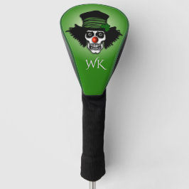 Cool Irish Skeleton Clown Green Monogram Golfheadcover