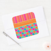 Cool Islamic Pattern and Stripes Bookplaten Vierkante Sticker (Envelop)