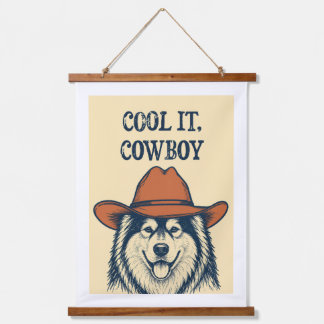 "Cool it, Cowboy" wandtapijt. Hangend Wandkleed