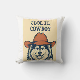 "Cool it, Cowboy" wandtapijt. Kussen