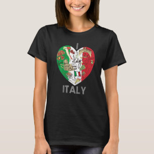 Cool Italiaans Vlag Kaart Hart Italië Grafisch Ita T-shirt