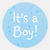 Cool It's a Boy! Blue Inkspots Ronde Sticker (Voorkant)
