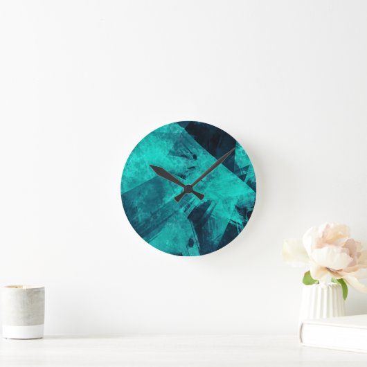 Cool Jagged Blue Abstract Ronde Klok (Huis)