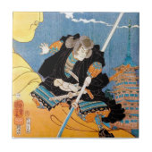 Cool japanese legendarische held: krijger samurai  tegeltje (Voorkant)