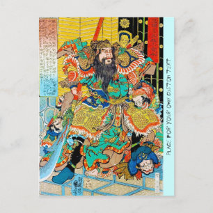 Cool japanese Legendary Hero Warrior Naginata art Briefkaart
