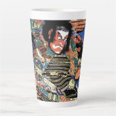 Cool japanese ukiyo-e legendarische strijder samur latte mok (Voorkant)