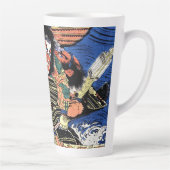 Cool japanese ukiyo-e legendarische strijder samur latte mok (Rechts)