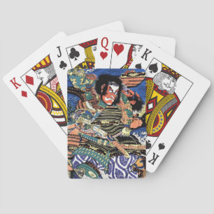 Cool japanese ukiyo-e legendarische strijder samur pokerkaarten