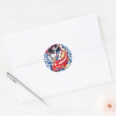 Cool Japans Samurai Koi Karper rood tattoo Ronde Sticker (Envelop)