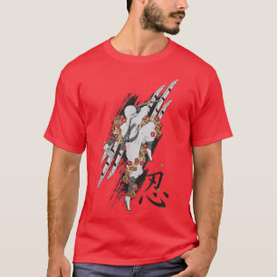 Cool Japans Samurai Letter Ninja Warrior T Comb T-shirt