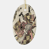 Cool japans  samurai ukiyo-e scroll keramisch ornament (Rechts)