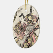 Cool japans  samurai ukiyo-e scroll keramisch ornament (Links)