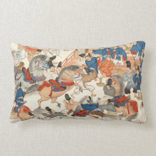 Cool-japans -ukio-e-paardenriders cavalerie kussen
