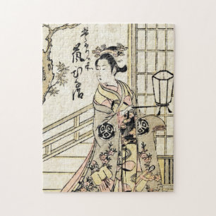 Cool japans ukiyo-e geisha lady scroll legpuzzel
