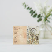 Cool japans  ukiyo-e scroll geisha visitekaartje (Staand voorkant)