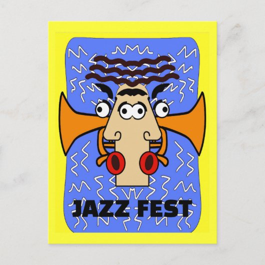 Cool Jazz Abstract Cubism , Jazz Fest 2011 Briefkaart (Voorkant)