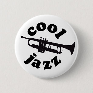 cool jazz print silhouette trumpet ronde button 5,7 cm