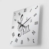 Cool Jazz Roman Numerals Vierkante Klok (Hoek)