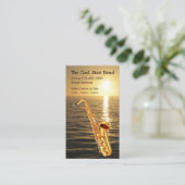 Cool Jazz Sunset Saxophone Theme Visitekaartje (Staand voorkant)
