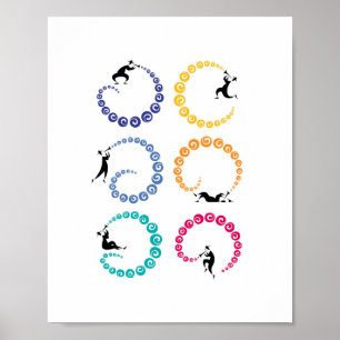 Cool Jazz Trumpet Musician Rainbow Poster