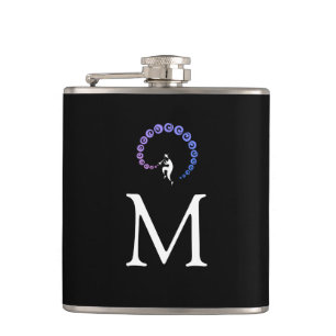 Cool Jazz Trumpet Muzikant Monogram Blue Lila Heupfles