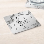 Cool Jazz Vierkante Kartonnen Onderzetter (Schuin)