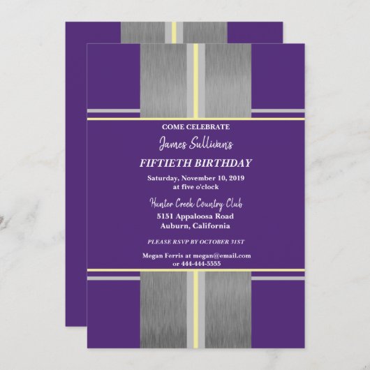 Cool Jazzy Gold Invitation (Devant / Derrière)