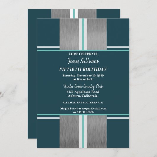 Cool Jazzy Gold Invitation (Devant / Derrière)