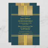 Cool Jazzy Gold Invitation (Devant / Derrière)