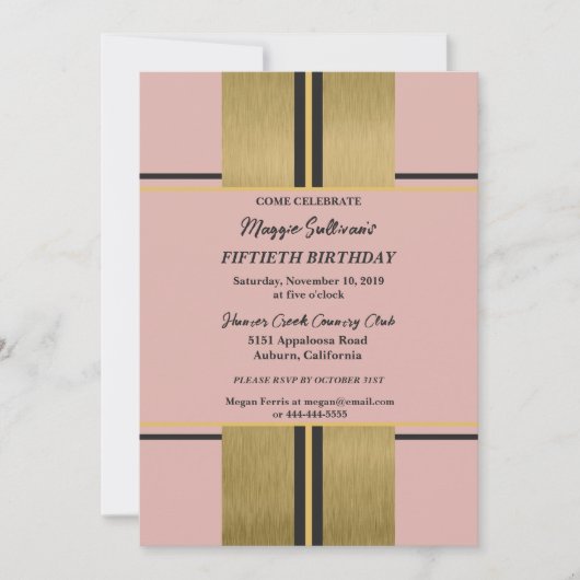 Cool Jazzy Gold Invitation (Devant)