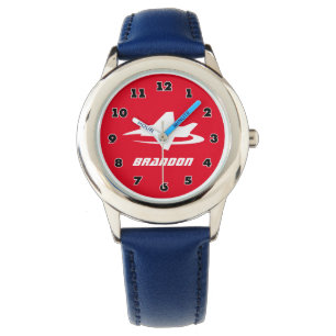 Cool jet kind horloge met aangepaste jongens naam