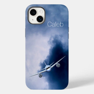 Cool Jet Plane Flying in Sky Pilot Slim Pilot Case-Mate iPhone 14 Plus Hoesje
