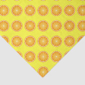 Cool Juicy Orange fruit slices pattern on yellow Tissuepapier (Detail)