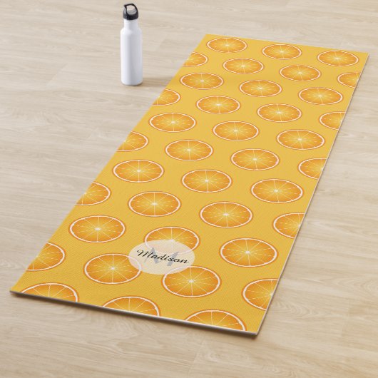 Cool Juicy Oranje plakken patroon Monogram Yogamat (In situ)