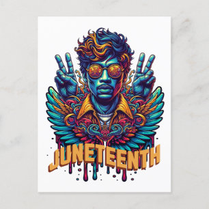 Cool Juneteenth Black Geschiedenis Maand Angel Fre Briefkaart