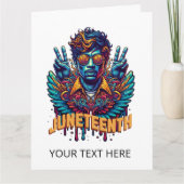 Cool Juneteenth Black Geschiedenis Maand Angel Fre Kaart (Voorkant)