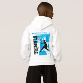 Cool junior tennisspeler pullover hoodie voor kind (Achterkant volledig)