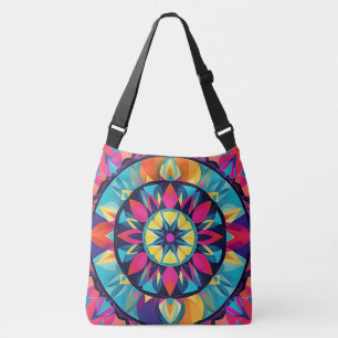 Cool Kaleidoscoop Aztec Design, Roze Blauw Patroon Crossbody Tas