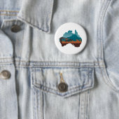 Cool Kangaroo Australia Reisondersteuning Australi Ronde Button 5,7 Cm (In situ)