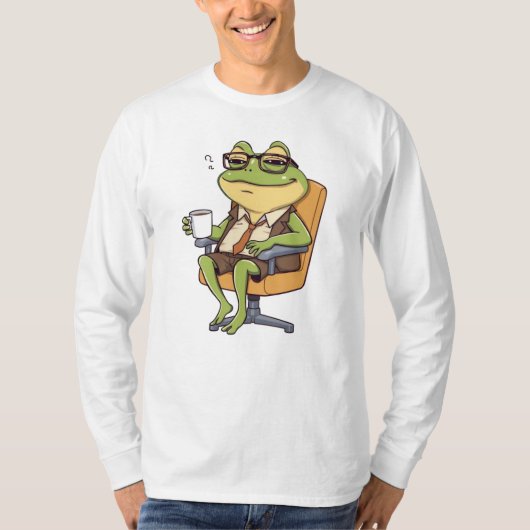 Cool Kantoor Frog Coffee T-shirt (Voorkant)