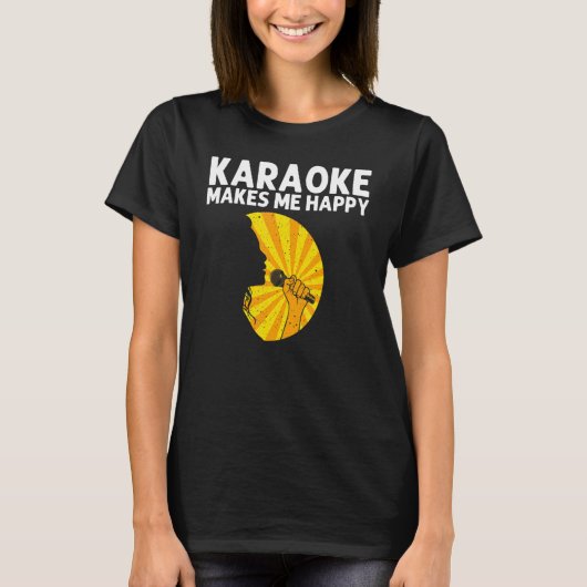 Cool Karaoke For Men Women Singer Microphone Karao T-shirt (Voorkant)