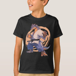 Cool karate blauwe draak Jiu-jitsu draak T-shirt