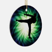 Cool Karate Kick Keramisch Ornament (Rechts)