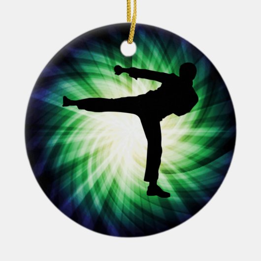 Cool Karate Kick Keramisch Ornament (Voorkant)