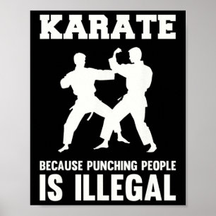 Cool Karate Martial Arts Karate omdat het ponsen Poster